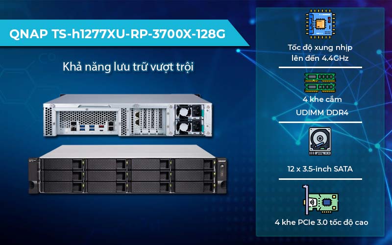 Thiết bị lưu trữ QNAP TS-h1277XU-RP-3700X-128G