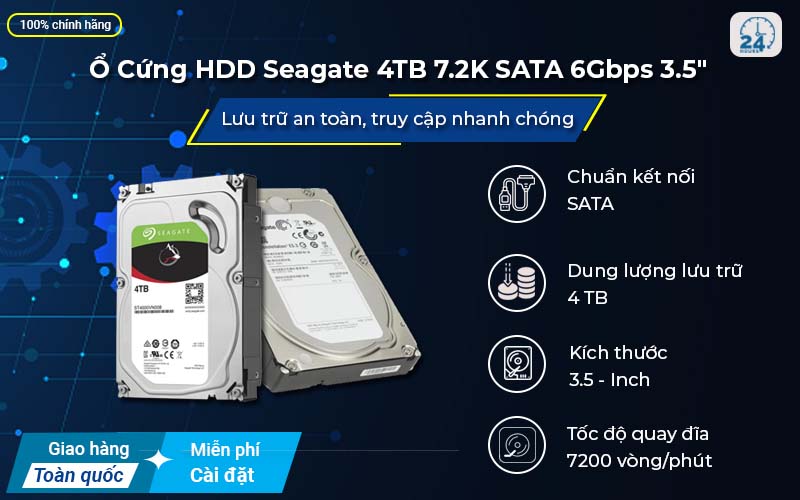 Ổ cứng HDD Seagate 4TB 7.2K SATA 6Gbps 3.5"