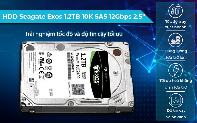 Ổ cứng HDD Seagate Exos 1.2TB 10K SAS 12Gbps 2.5"