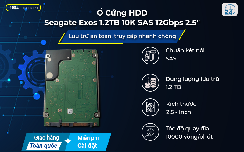 Ổ cứng HDD Seagate Exos 1.2TB 10K SAS 12Gbps 2.5" độ bền cao