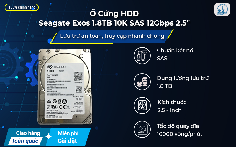 Ổ Cứng HDD Seagate Exos 1.8TB 10K SAS 12Gbps 2.5"