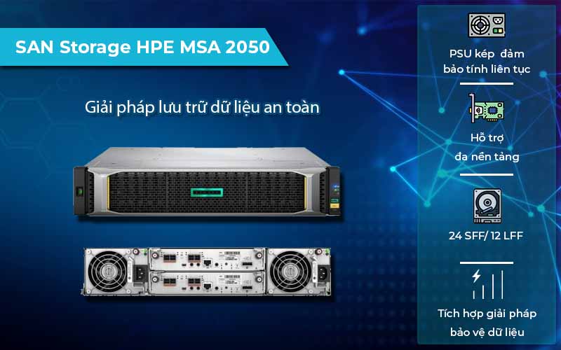 Thiết bị lưu trữ SAN Storage HPE MSA 2050 thiết kế nhỏ gọn