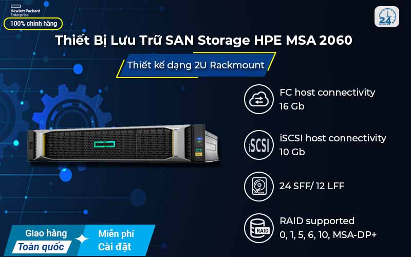 Thiết bị lưu trữ SAN Storage HPE MSA 2060 bảo vệ dữ liệu an toàn 
