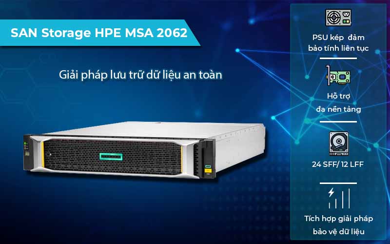 Thiết bị lưu trữ SAN Storage HPE MSA 2062 thiết kế nhỏ gọn