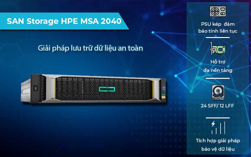 Thiết bị lưu trữ SAN Storage HPE MSA 2040 thiết kế nhỏ gọn