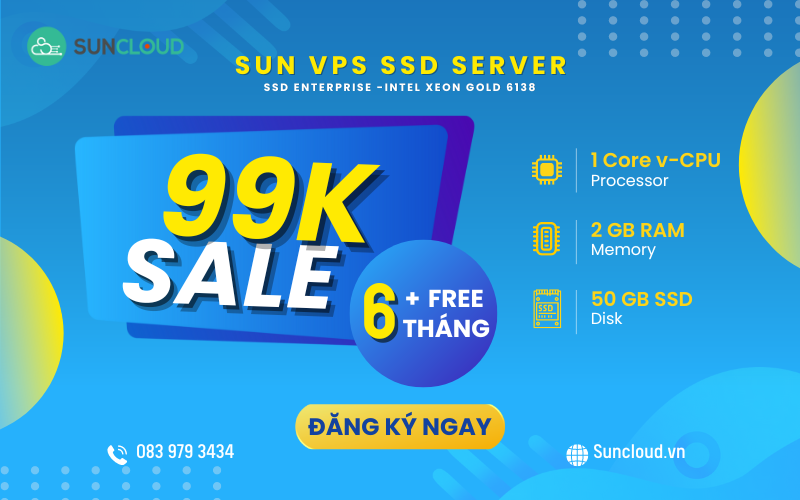 SunCloud khuyến mại cực sốc máy chủ ảo VPS chỉ 99k