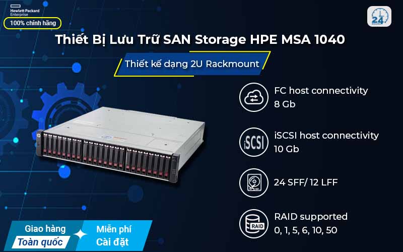 Thiết bị lưu trữ SAN Storage HPE MSA 1040 bảo vệ dữ liệu an toàn 