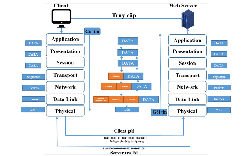 Quy trình truyền gói tin trong mô hình mạng OSI  DIGISTAR