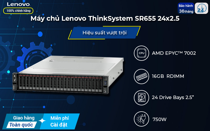 Máy chủ Lenovo ThinkSystem SR655 24x2.5 Rack dual-socket