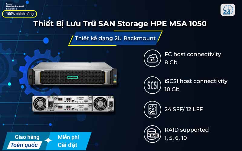 Thiết bị lưu trữ SAN Storage HPE MSA 1050 bảo vệ dữ liệu an toàn 