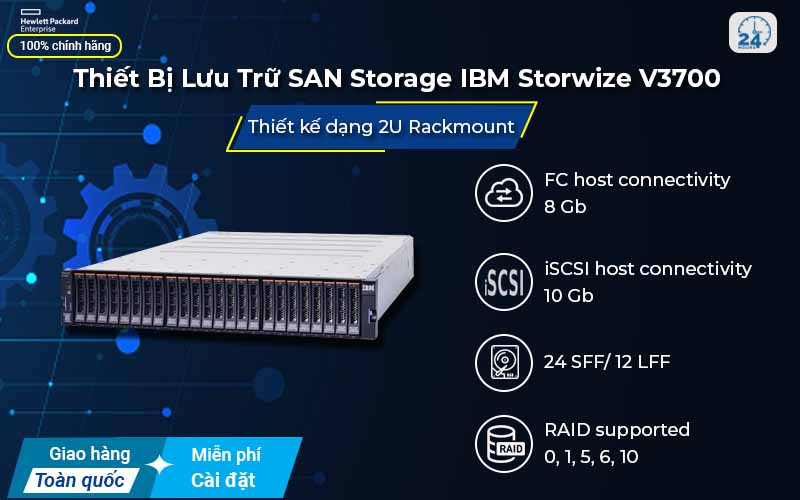 Thiết bị lưu trữ SAN Storage IBM Storwize V3700 bảo vệ dữ liệu an toàn 