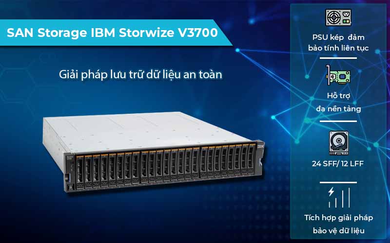 Thiết bị lưu trữ SAN Storage IBM Storwize V3700 thiết kế nhỏ gọn