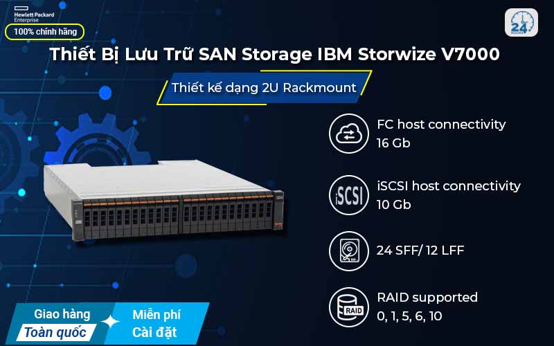 Thiết bị lưu trữ SAN Storage IBM Storwize V7000 bảo vệ dữ liệu an toàn 