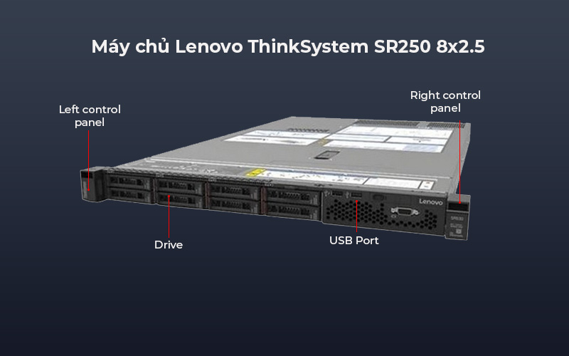 Máy chủ Lenovo ThinkSystem SR250 8x2.5 hiệu năng mạnh mẽ