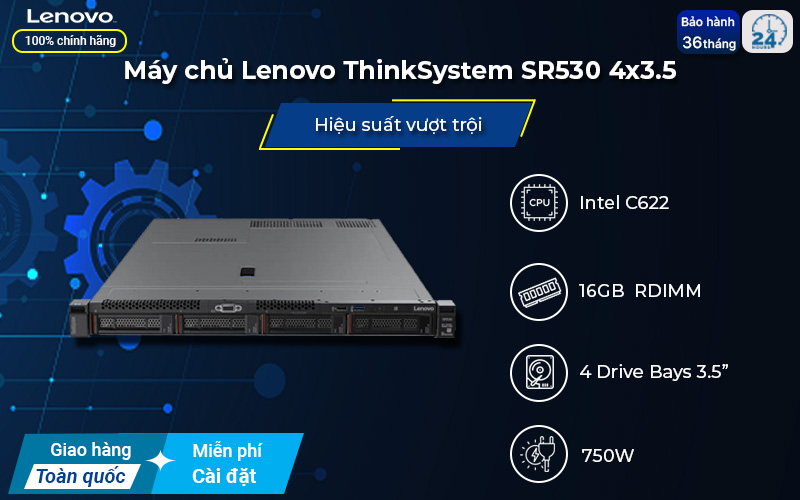 Máy chủ Lenovo ThinkSystem SR530 4x3.5 Rack dual-socket