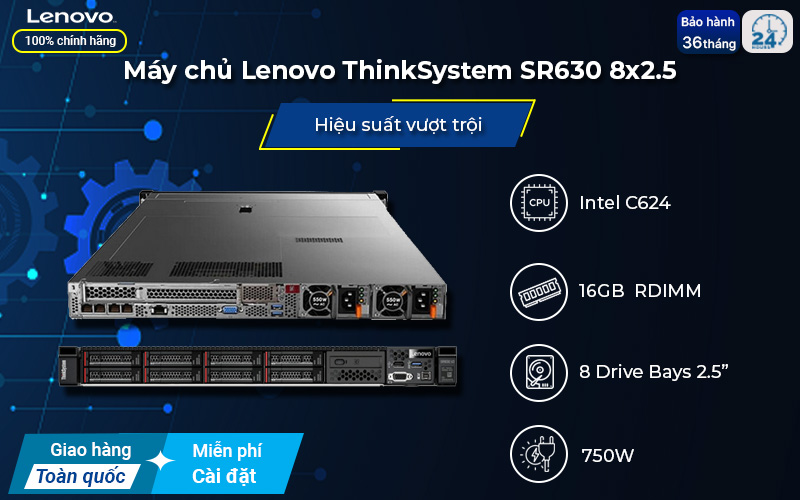 Máy chủ Lenovo ThinkSystem SR630 8x2.5 Rack dual-socket