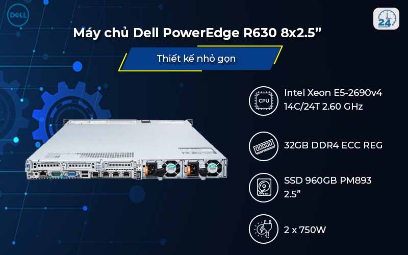 Máy chủ Dell PowerEdge R630 8x2.5” giải pháp quản lý và bảo mật hiệu quả