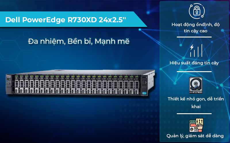 Thiết bị Máy chủ Dell PowerEdge R730XD 24x2.5” 