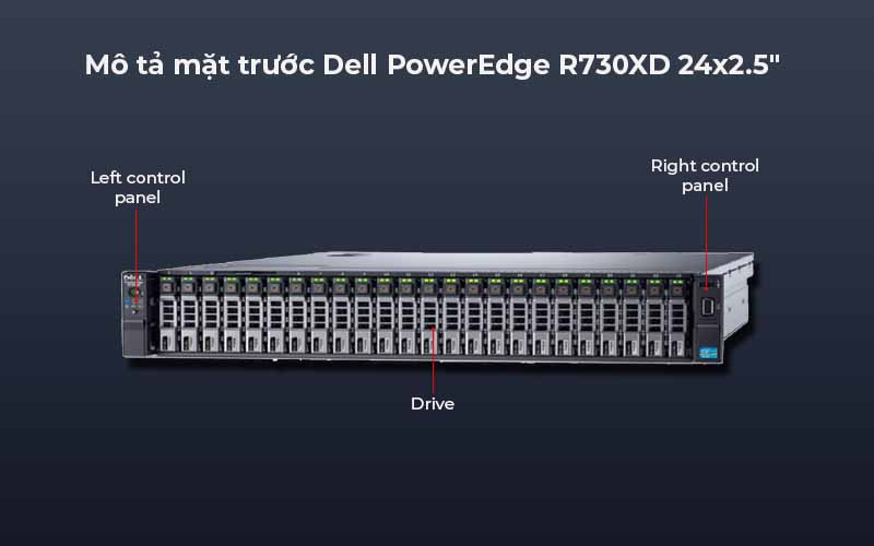 Thiết bị Máy chủ Dell PowerEdge R730XD 24x2.5” 